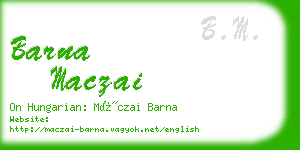 barna maczai business card